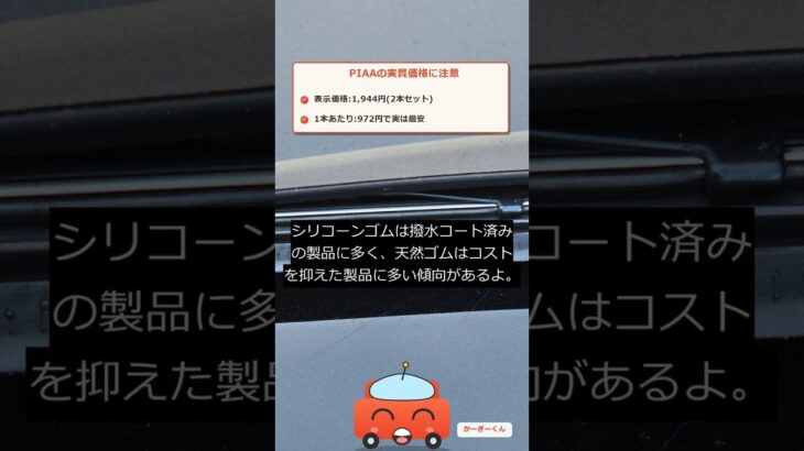 ワイパー替えゴムの選び方｜「PIAAは実は安い？」のカラクリ #shorts