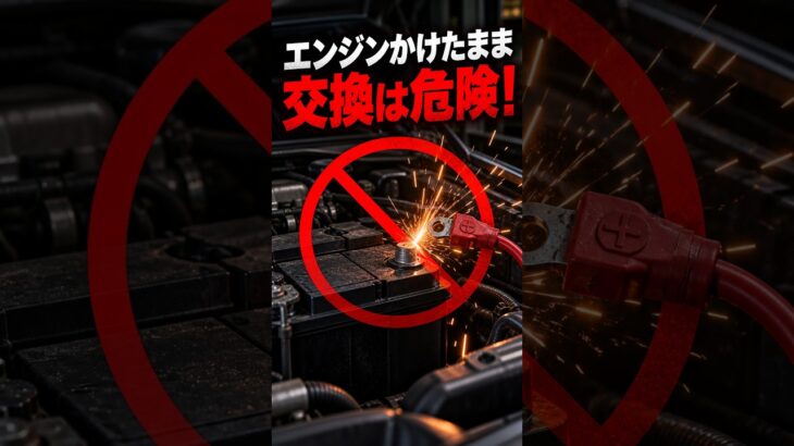 エンジンをかけたままバッテリー交換は危険！その理由 #shorts