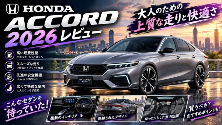 【ついに公開】2026年型ホンダ アコード 徹底レビュー!価格・燃費・走りを完全解説|MP AutoReviews