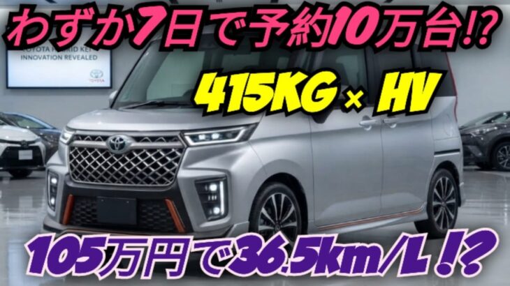 【ついに解禁】415kgの衝撃!?トヨタ新型ハイブリッド軽自動車、燃費36.5km/Lで価格105万円の真実とは