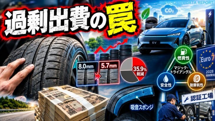 【過剰出費の罠】エコカーやEVが「タイヤ地獄の金食い虫」になる不都合な真実…メーカーが隠す初期溝削減と寿命半減、5万円節約で76万円を失うからくりとは？