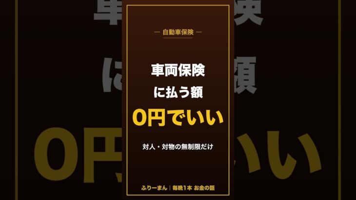 車両保険に払う額は、0円でいいです【60秒】