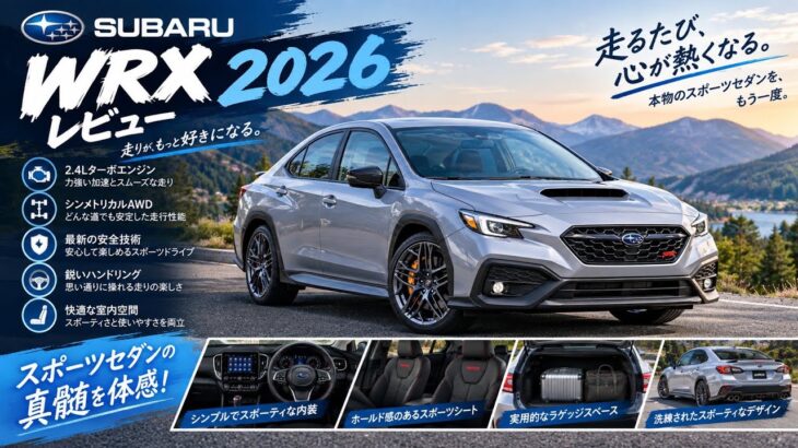 【2026年モデル】スバルWRX 新情報まとめ|ベースグレード復活・価格・スペックを解説