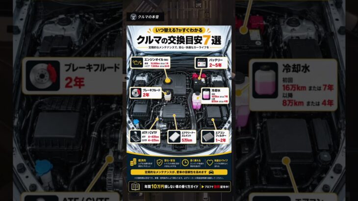 【保存版】忘れると高くつく車の交換目安7選