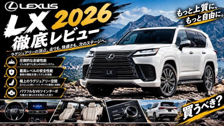 ついに発表！レクサスLX 2026年10月改良モデル｜新グレードF SPORT＆ハイブリッドLX700hを徹底解説【MP AutoReviews】