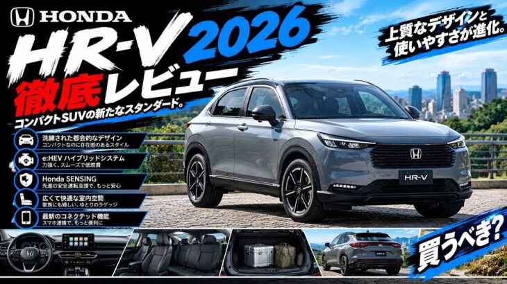 ついに公開！ホンダ新型HR-V 2026を徹底レビュー｜デザイン・走り・室内・価格を正直解説