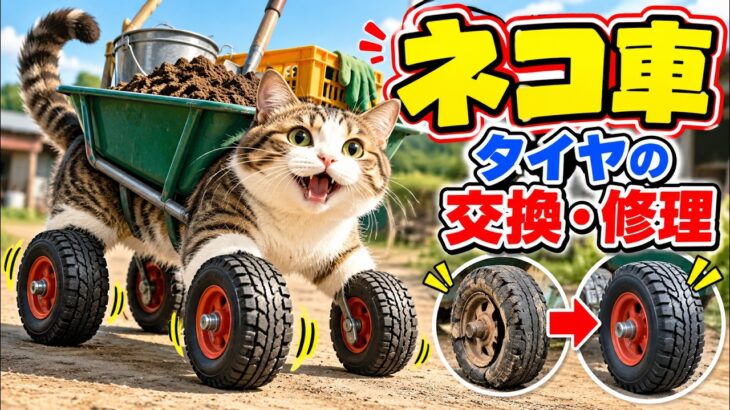 【1000円で復活】ネコ車のノーパン卒業！ノーパンクタイヤからチューブタイヤに交換