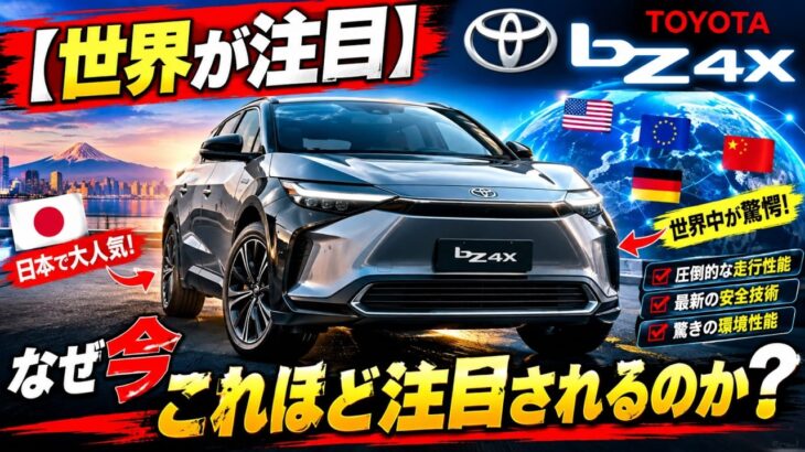 【世界が注目】トヨタの新型「bZ4X」は、なぜ今これほどまでに注目を集めているのか？日本のみならず世界中を感嘆させた、その実力に迫ります！