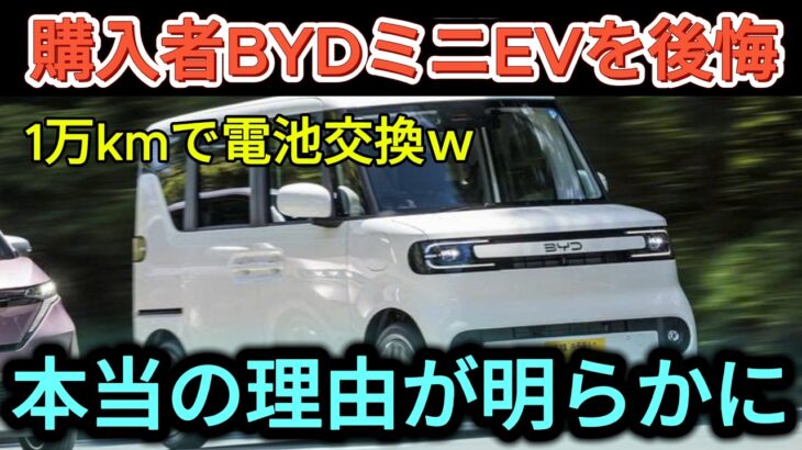 【衝撃の事実】BYDミニEVがわずか1万kmで電池交換!?「買わなきゃよかった」と後悔した本当の理由