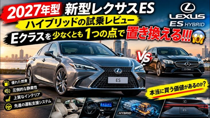 2027年型新型レクサスESハイブリッドの試乗レビュー – Eクラスを少なくとも1つの点で置き換える!!!😱